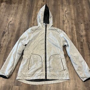 Free Country, Light Gray Hooded Jacket, Small
